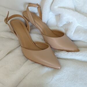 Elegant Tan Women's Slingback Heels